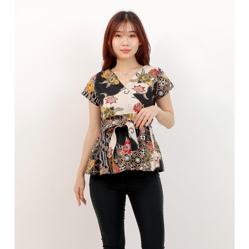 Atasan - Blouse batik wanita 691 AA  Mrs1