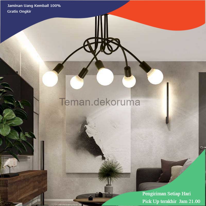 TD - LMP YUANFEN Fitting Lampu Plafon Minimalis Retro Style Cabang 5 E27 - CL02