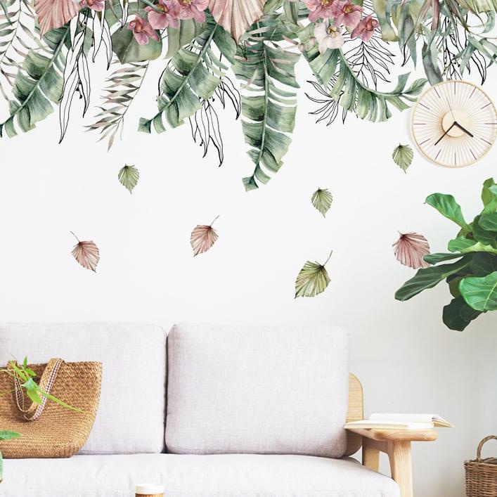 Depan1 walpaper wallstiker bunga rambat salur warna warni dekorasi wallpaper & stiker dinding