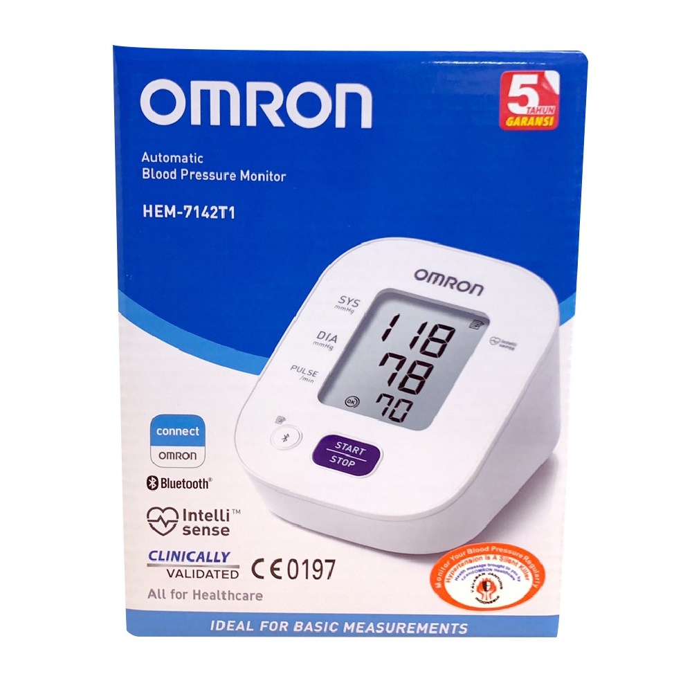 OMRON Automatic Blood Pressure Monitor HEM-7142T1 Tensimeter Tekanan Darah