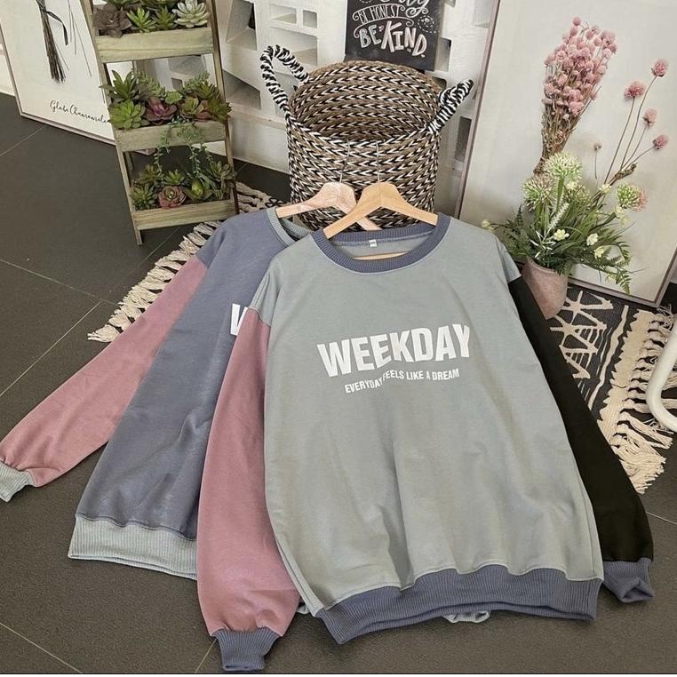 Stok Terbatas Weekday Sweater Jumbo - LD 130 - Ukuran XXL - Sweater Hoodie Jumbo - Sweater Hoodie Pr