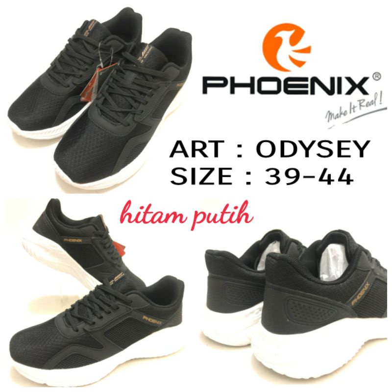 SEPATU KETS BY PHOENIX ODYSEY SIZE 39-44. HITAM PUTIH.