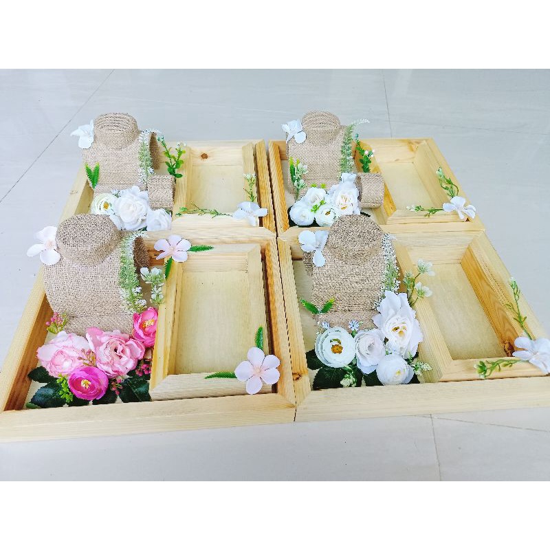 kotak mahar rustic. uang dan perhiasan custom