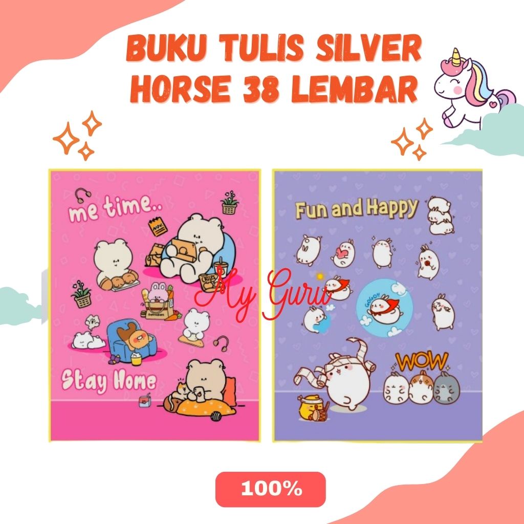 

[PAK] BUKU TULIS SILVER HORSE KWARTO 32/38/58 LEMBAR BOXY 36/42 LEMBAR