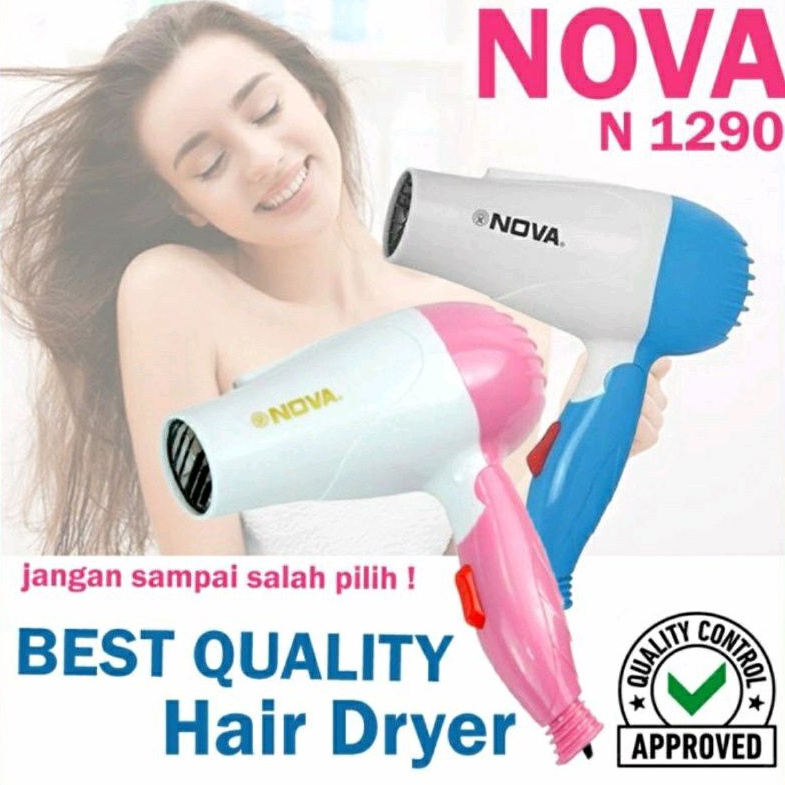 Hair Dryer Lipat Mini Hairdryer Nova 1290 Foldable 350W