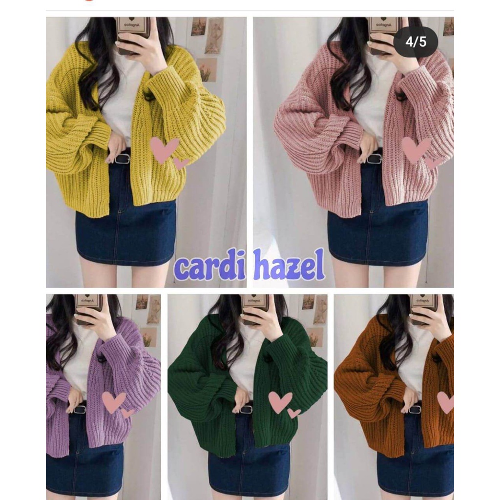 cardigan rajut oversize hazel murah/cardy hazel rajut premium/fashion atasan wanita