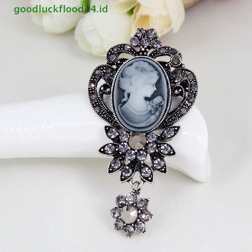 [GOOGFOUR] 1 Pc Cameo Baru Victoria Gaya Kristal Pesta Pernikahan Wanita Liontin Bros Pin [TOP]