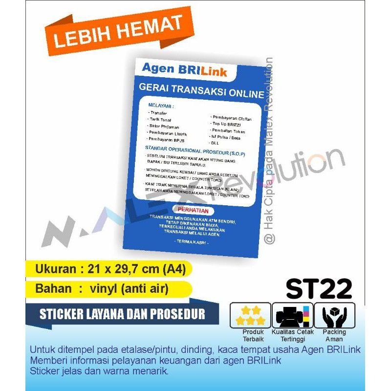 

STIKER GERAI TRANSAKSI MANDIRI BRI BNI