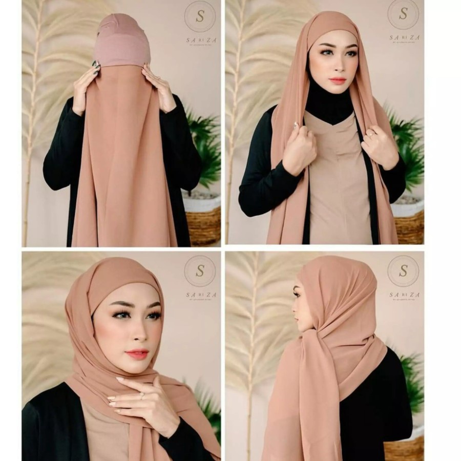 NEW !! HIJAB KERUDUNG PASHMINA INNER 2 IN 1 BABYDOLL JERSEY