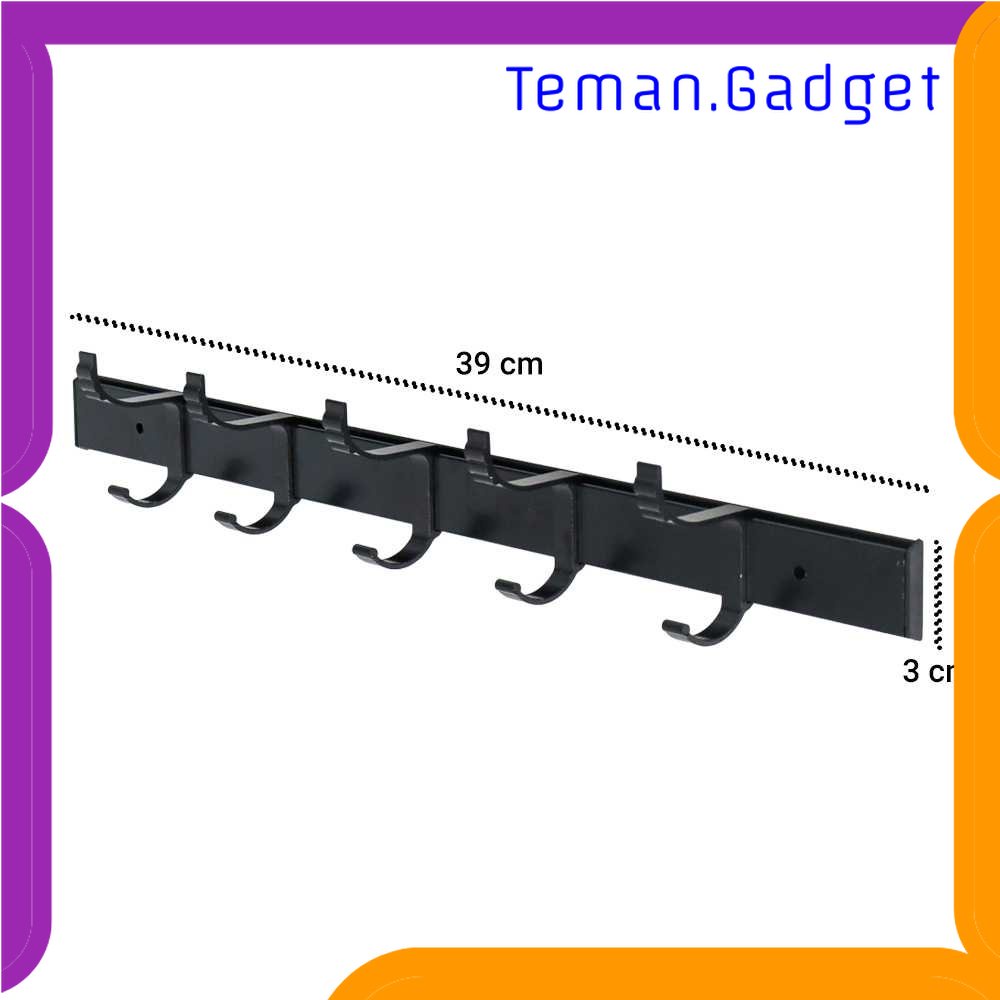 TG-RAK YUJIE Rak Gantungan Handuk Kamar Mandi Moveable Row Hook - A05-4