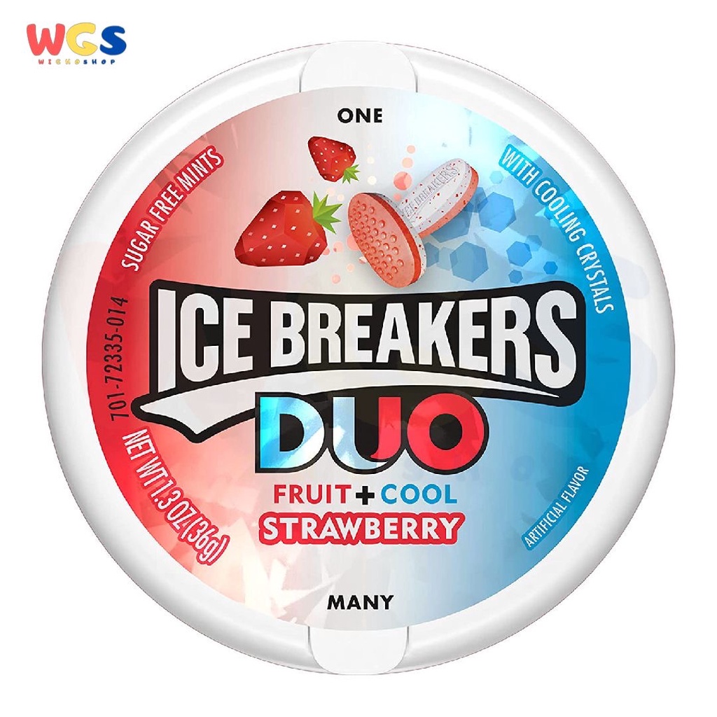 Ice Breakers Duo Fruit Cool Strawberry Sugar Free Mint Candy 1.3oz 36g