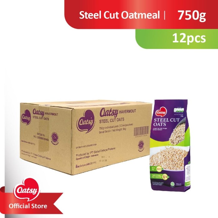 

[BISA COD] OATSY Steel Cut Oats 750gr - Carton Box (12 pcs)