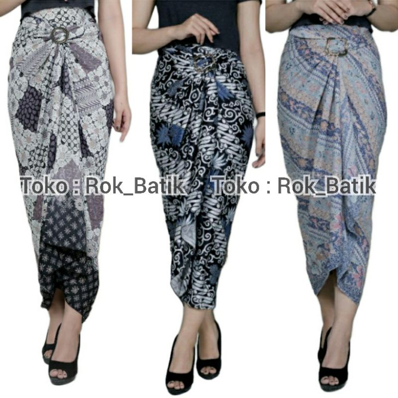 (50 Motif) Rok Lilit Batik Bawahan Kebaya Modern Rok Serut Batik Free Ring Kain Batik Floral Batik Couple Pasangan