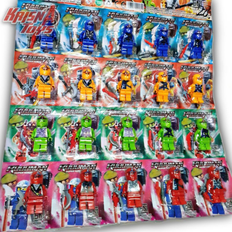 MAINAN BALOK SUSUN FIGURE NINJA/BRICKS NINJA MURAH isi 20pcs/Lembar