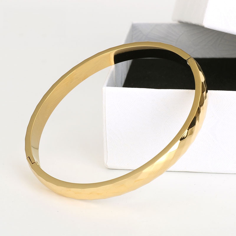 Bangle bulat diameter 55mm Bulat Titanium Korea Style Wanita Anti Karat