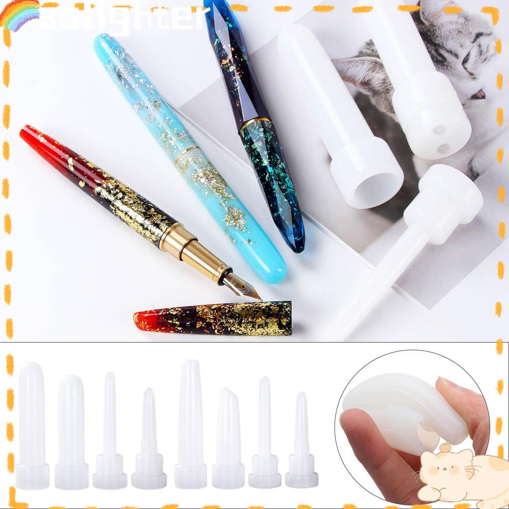 Solighter Pen Bentuk Cetakan DIY Kerajinan Tangan Epoxy Silikon Kristal Resin Fountain Pen