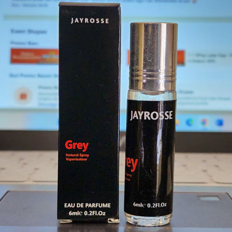 Parfum Jayrosse Grey Parfum Pria Tahan Lama | Parfum Pemikat pasangan | parfum Viral | parfum Jayrosse murah Terlaris No 1-Roll Jayrosse Grey