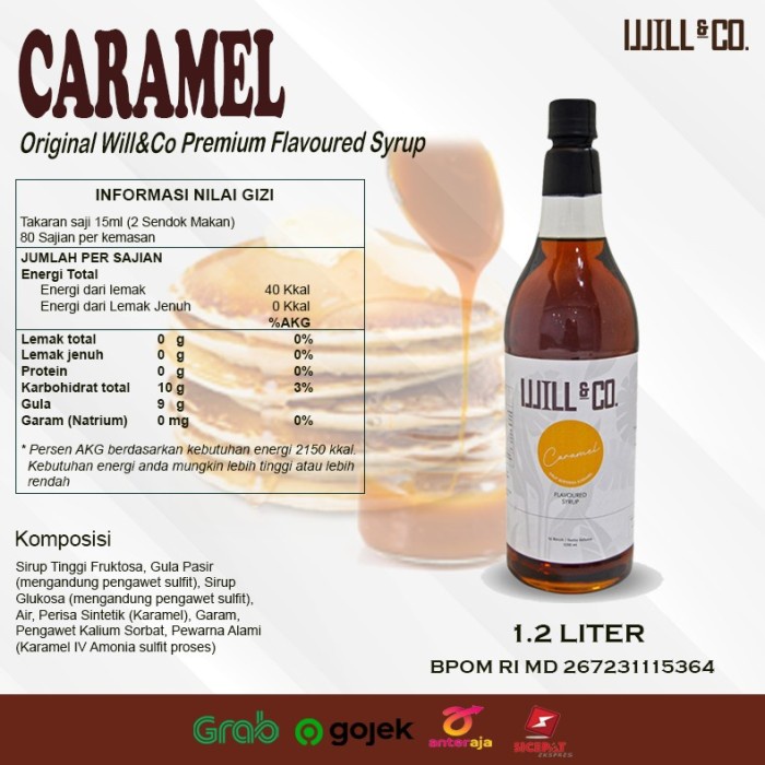 

SIRUP CARAMEL PREMIUM WILL&CO SYRUP 1.2 LITER