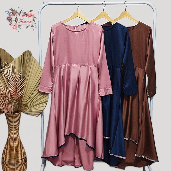 Setelan Tunik Celana Wanita Terbaru Carla Set Fashion Hijab Pesta Bahan Satin Velvet Tunik + Pant Wanita Muslimah Elegan