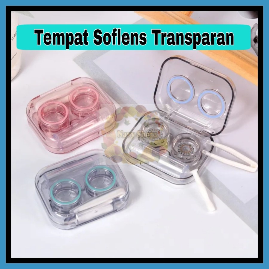 TEMPAT SOFTLENS TRANPARAN 3IN1 TRAVELING MINI KOTAK LENS