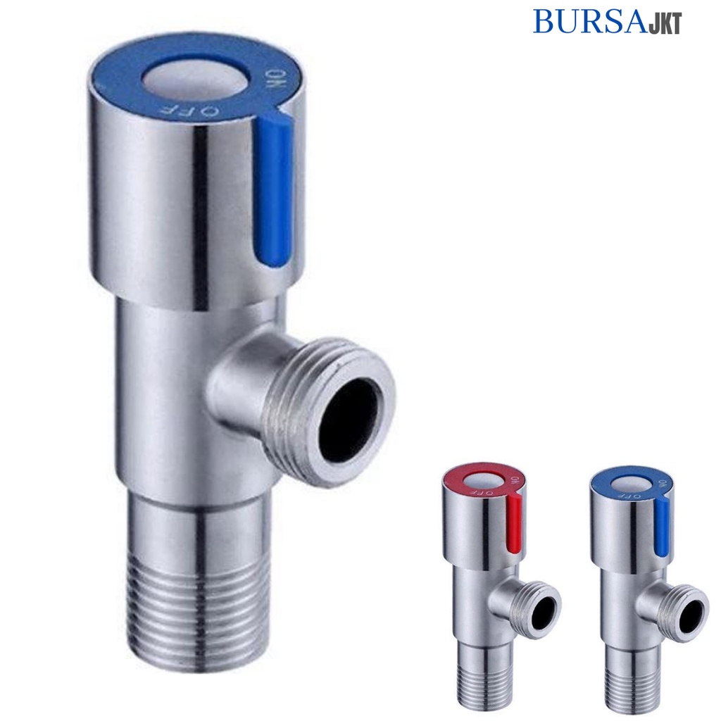 DOUBLE STOP KRAN SUS304 CABANG KIRI DAN KANAN KRAN SHOWER MERAH DAN BIRU