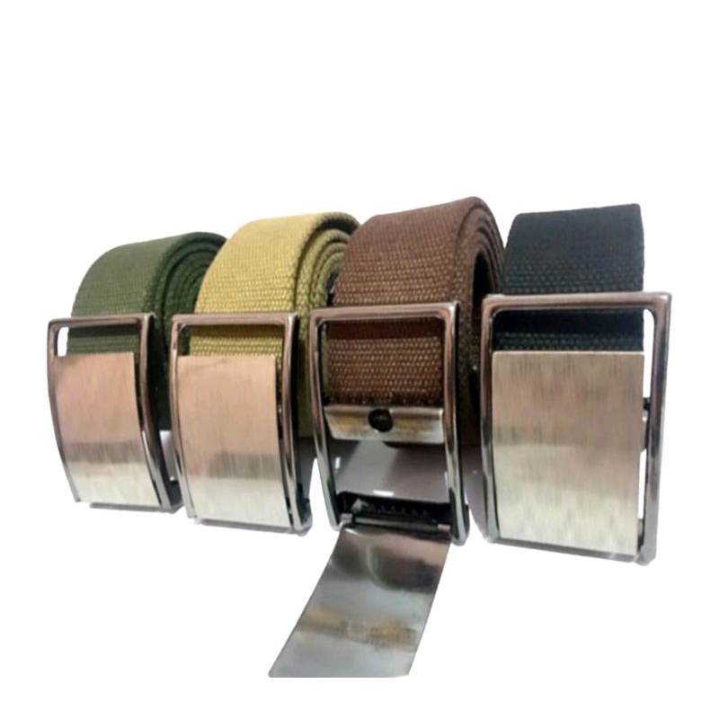 ikat pinggang katun mudel gesper silet polos ikat pinggang