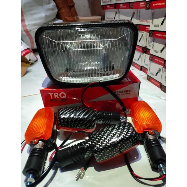 Reflektor Lampu Depan Rx-King Plus Sen 4 Buah Karbon Kualitas Terbaik