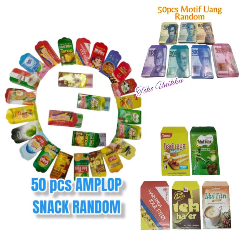 

Amplop Lebaran Isi 50 Lembar Motif Uang Snack Lucu Angpao Idul Fitri