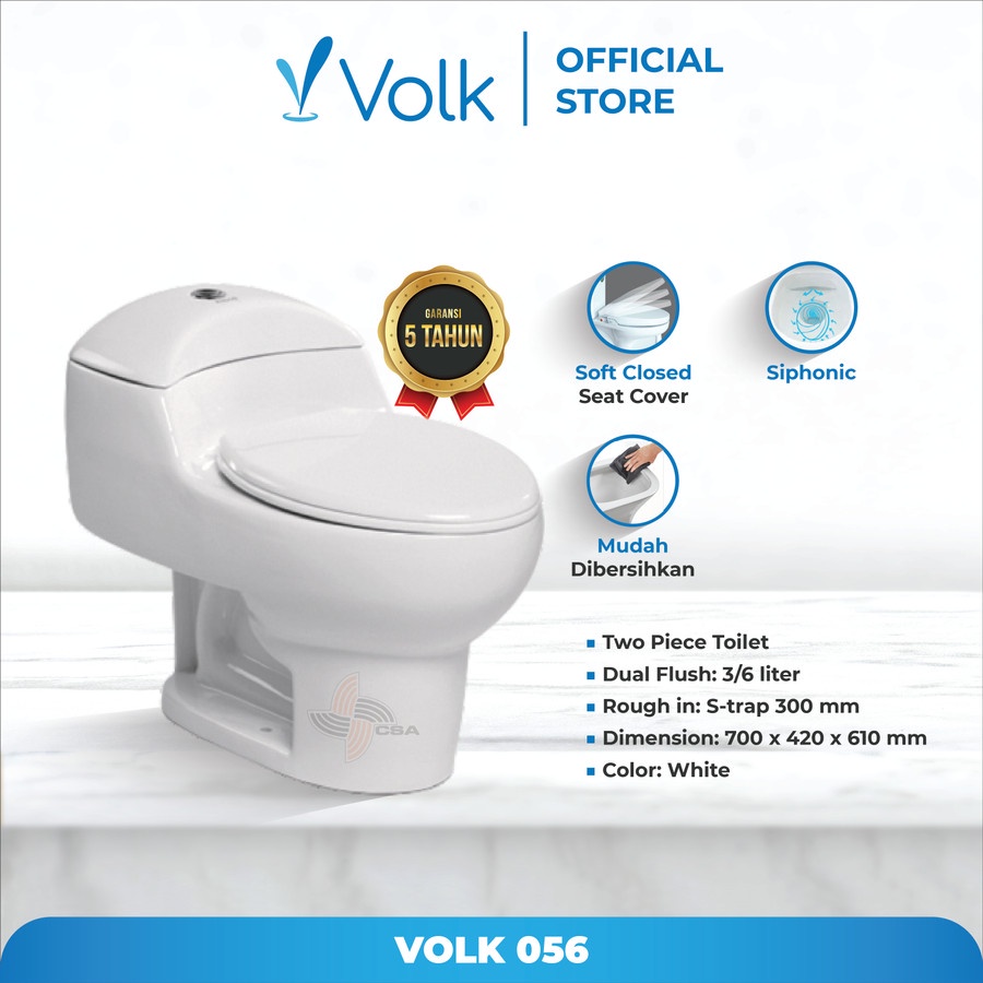 Volk Wedelia 056 One Piece Toilet / Closet Duduk