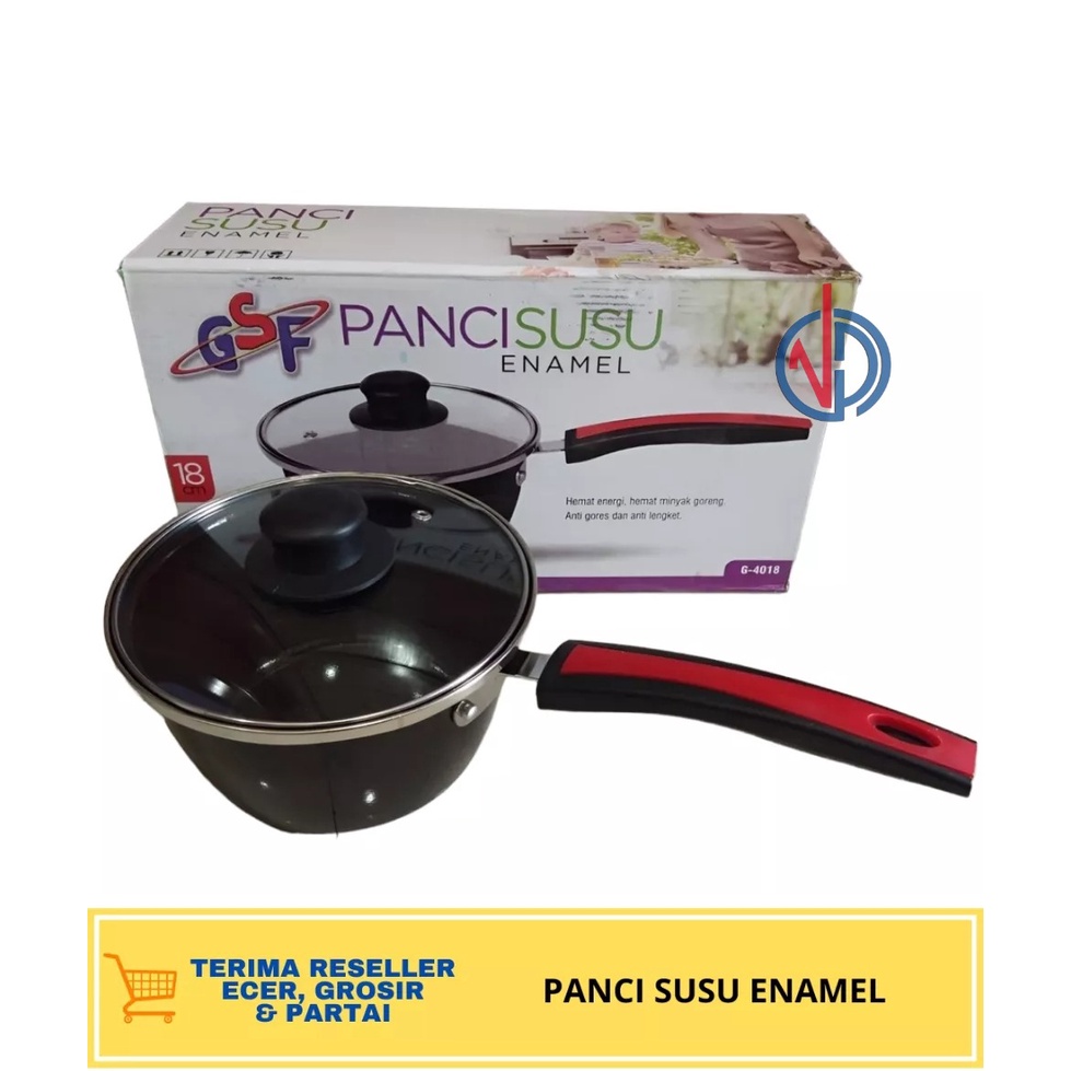 PANCI SUSU ENAMEL GSF / PANCI SUSU FRYPAN ANTI KARAT / PANCI ENAMEL FREE PACKING DUS VD