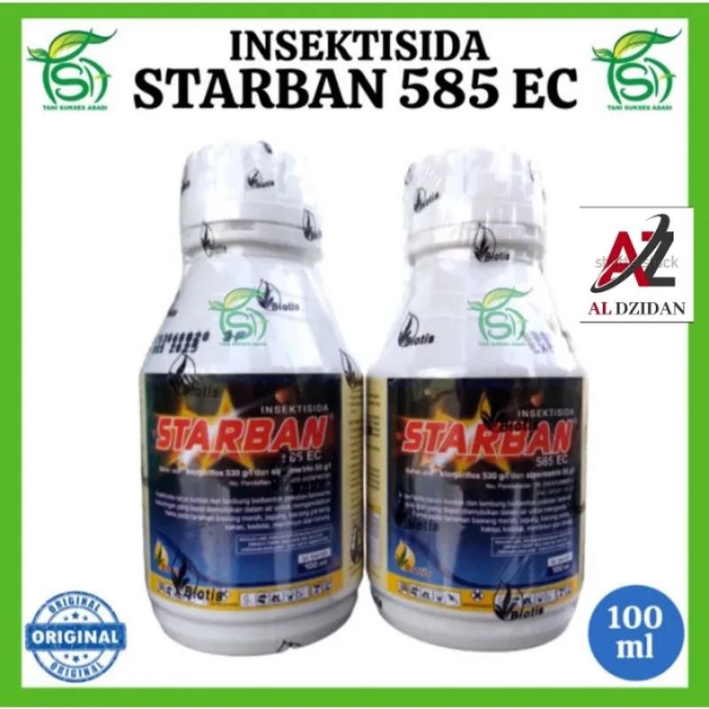 INSEKTISIDA STARBAN 585 EC. ISI BERSIH 100 ML.  OBAT HAMA TANAMAN SAYURAN PADI