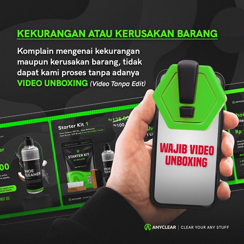 ANYCLEAR Starter Kit 1 | Pembersih Sepatu | Shoes Cleaner | Sabun Cuci Sepatu | Sabun Sepatu