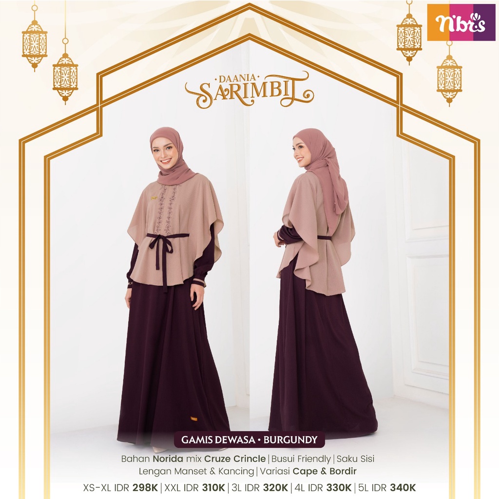 GAMIS DANIA NIBRAS DEWASA DAANIA SARIMBIT NIBRAS 2023 - GAMIS TERBARU NIBRAS