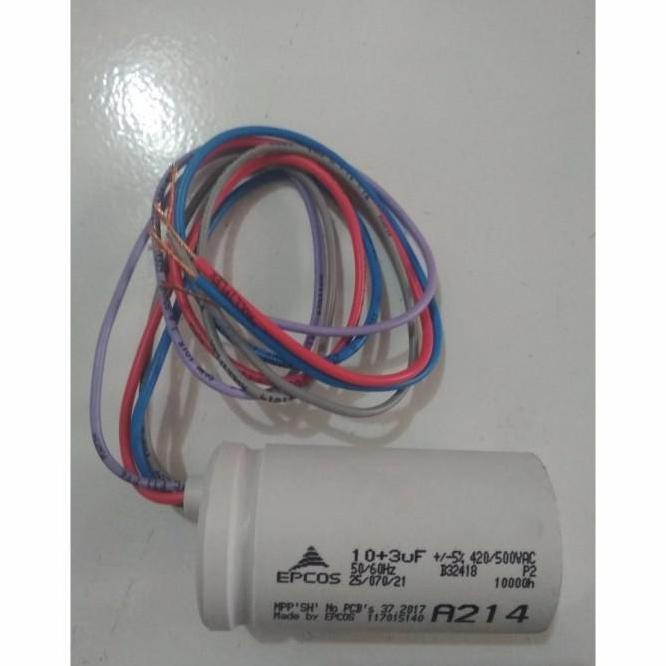 Kapasitor / Kapasitor Mesin Cuci Sharp Original 10+3Uf Capasitor