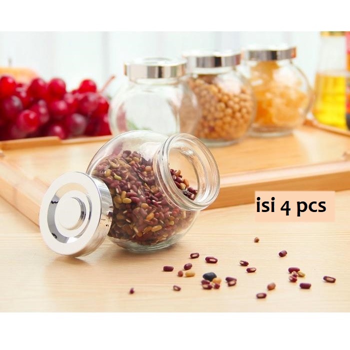 

Terlaris ✨ - [A924] Toples Bumbu Kaca - Toples Rempah isi 4 - Spices Jar 2.1.23