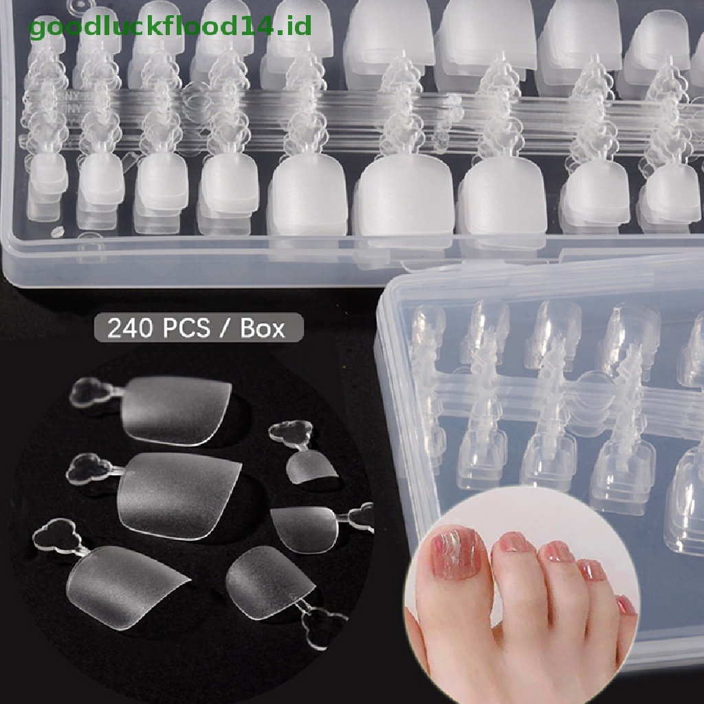 [GOOGFOUR] 240pcs Kuku Kaki Full Cover Persegi Palsu Fake Nails Tips Nails Manicure [TOP]