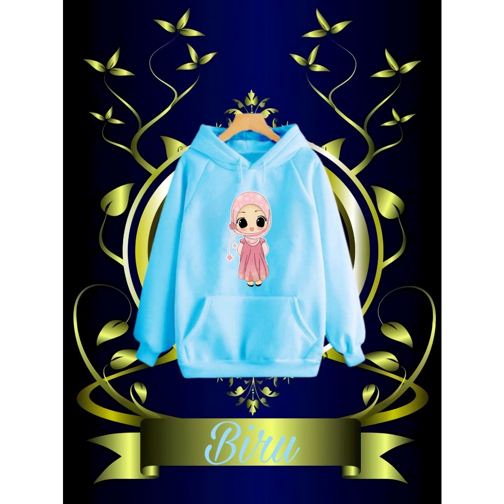Hzl_outfit Sweater Hoodie Happy Hijab Anak [erempuan S.M.L.XL
