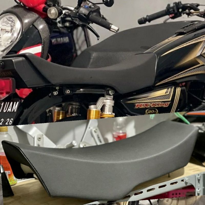 JOK RX KING PERAHU EXTREME KULIT POLOS HALUS-Jok rx king perahu extreme hitam polos halus-jok king p