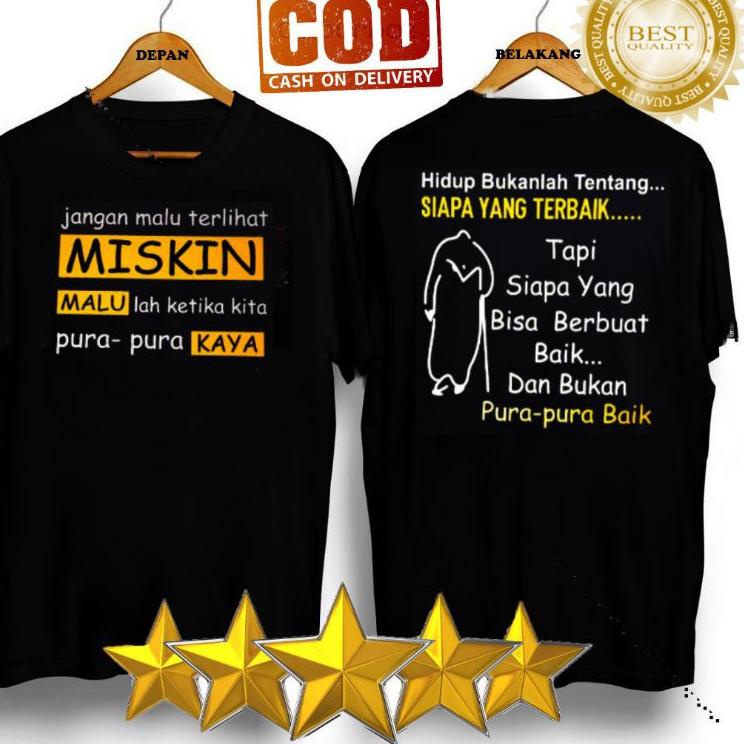 [MRE.18Ja23ᴹ] Baju Kaos Tshirt Pria miskin Hitam Distro Lengan Pendek Motif Sablon Bergambar Keren k