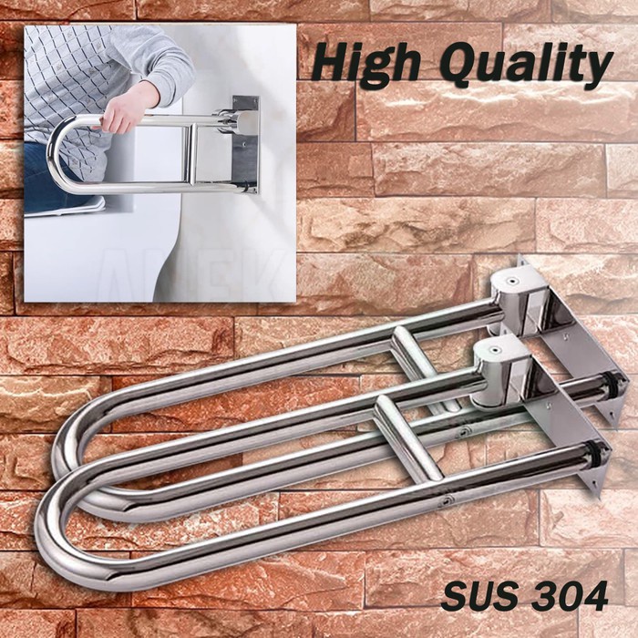 (SerbaSerbi)Grab Bar Disability pegangan toilet Grab Bar Kamar Mandi SS304 Tebal