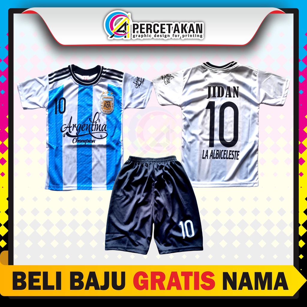 JERSEY BOLA TIMNAS ARGENTINA TERBARU SETELAN GRATIS SABLON NAMA, BAJU FUTSAL, KAOS BOLA, PAKAIAN