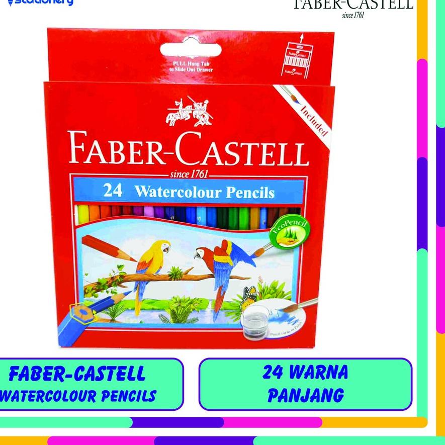 

✓ FABER-CASTELL WATERCOLOUR PENCILS 24 WARNA PANJANG Big Sale!