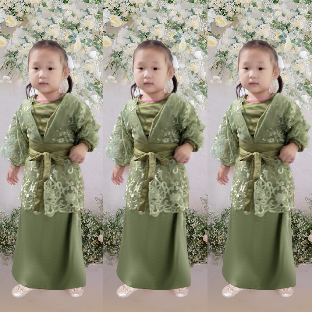 Lucianna Kid/Gamis Pesta Anak-Anak/ Dress Set Cardi Outer Anak Tanggung/Fashion Muslim/Model Kekinian