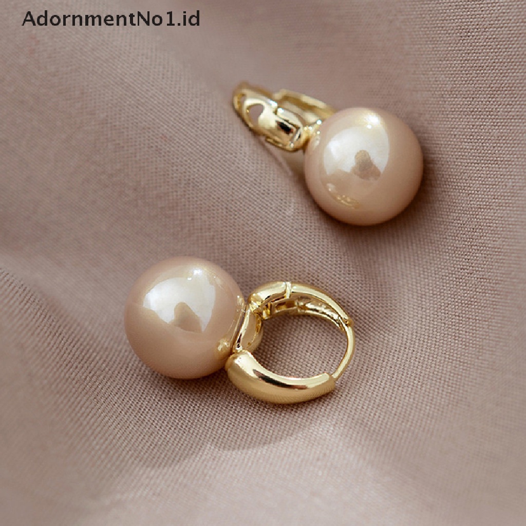 [AdornmentNo1] 1pasang Baru Sederhana Mutiara Studs Hoop Earrings Untuk Wanita Fashion Geometris Lingkaran Temperamen Anting Pesta Pernikahan Perhiasan Hadiah [ID]