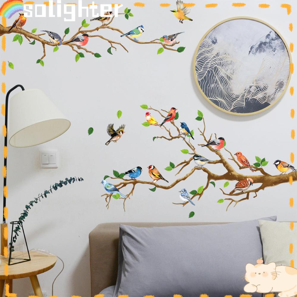 Solighter Bird Hiasan Hummingbirds Decor Decal Mural Art Ruang Kantor