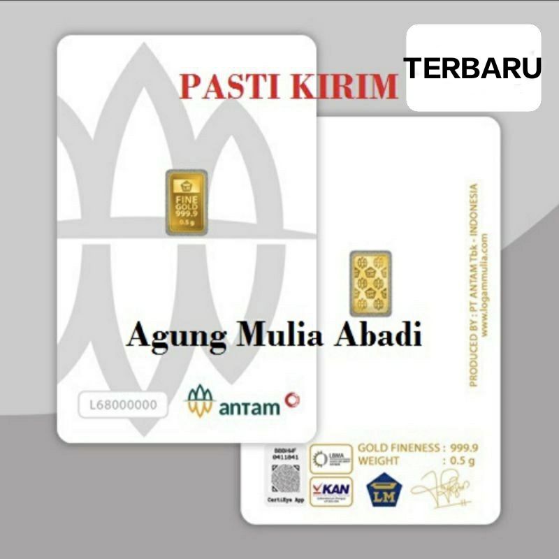 LM EMAS ANTAM 0.5 0,5 gram, LOGAM MULIA TERBARU