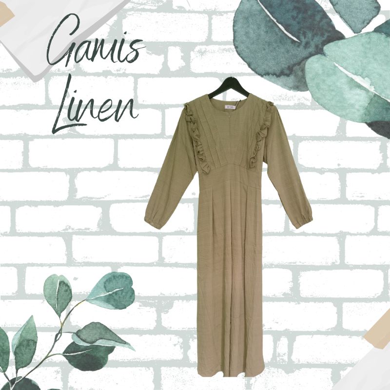 BAJU GAMIS WANITA | DRESS WANITA BAHAN LINEN POLO CRINCLE PREMIUM IMPORT POLOS