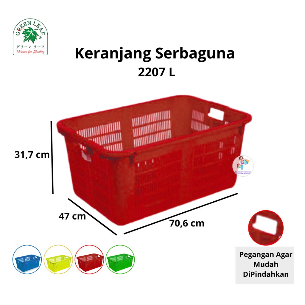 Container Box Keranjang Indusri Serbaguna 2207 L Green Leaf