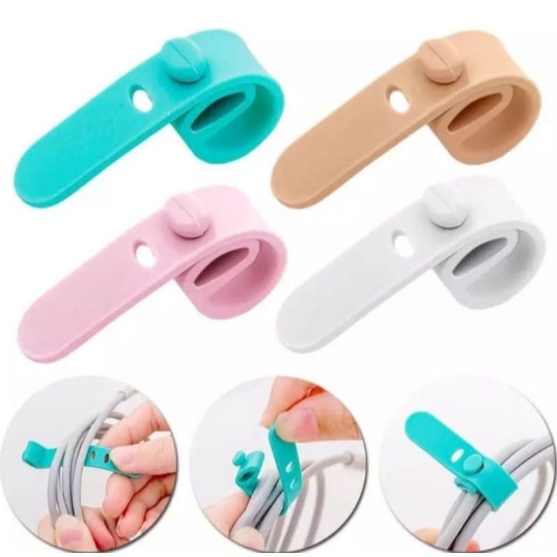 ACCFASHIONMURAH PENGIKAT KABEL PENGGULUNG CABLE BINDER KLIP CABLE CORD HOLDER HIGH QUALITY