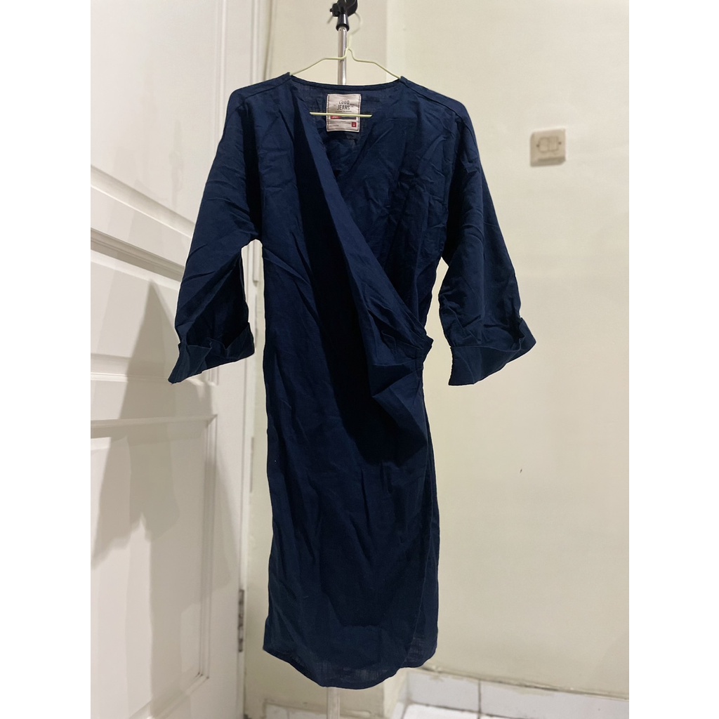 L0g0 jeans bold blue dress